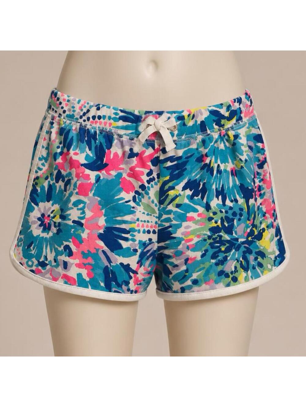 Kids Lilly Pulitzer Floral Print Cotton Spandex Shorts XL (12-14)